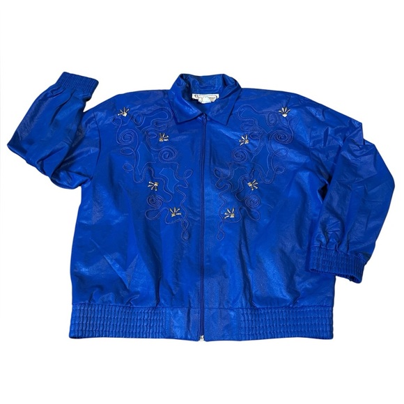 Vintage Jackets & Blazers - Vintage blue bomber jacket, small